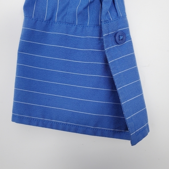 EXPRESS Blue and White PINSTRIPE BUTTON DOWN BLOUSE Women Size 9/10 - Picture 16 of 16